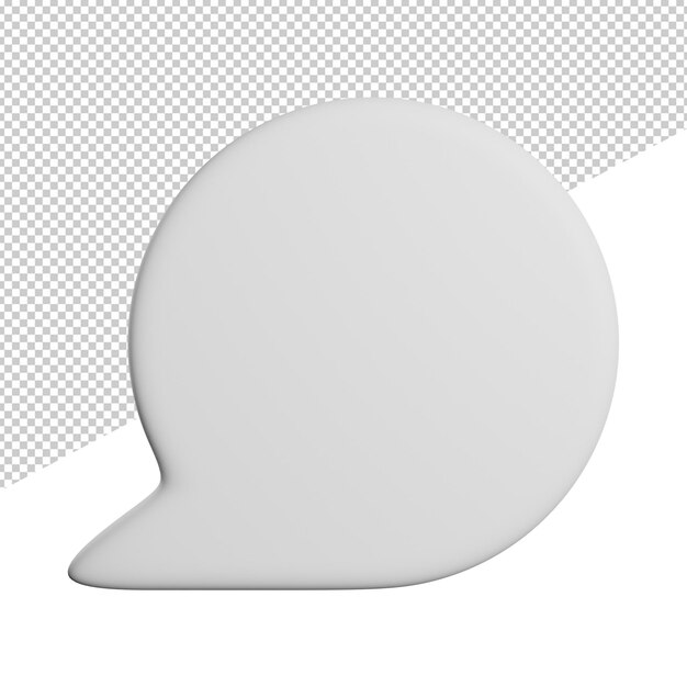 Sprechblasen-Vorlage Vorderansicht 3D-Rendering-Symbol-Illustration auf transparentem Hintergrund