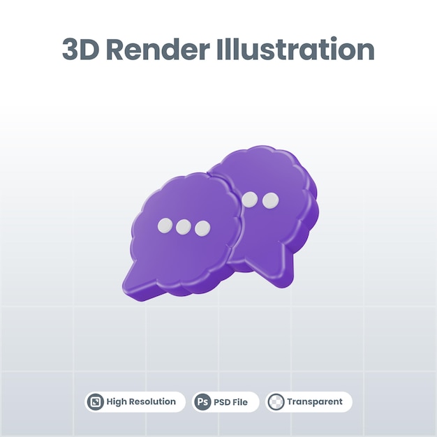 Sprechdialogikone der Sprechblase des Chats 3d oder flaches Design des Gesprächs- und Illustrationstyps