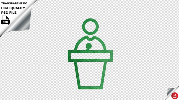 PSD sprechen auf dem podium vector icon luxury leder grün textur psd transparent