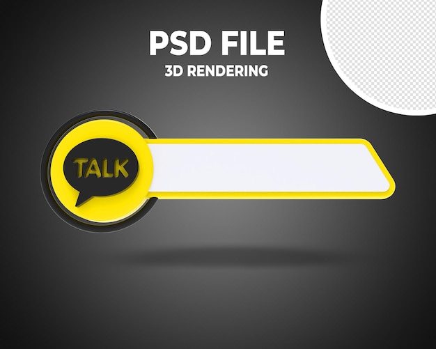 Sprechen Sie unteres drittes Banner 3D-Stil