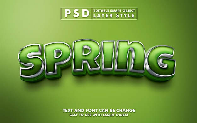 Spring 3d efeito de texto psd premium