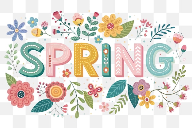 Spring Floral Colorful Text Effect Design tipografico vibrante e ispirato alla natura