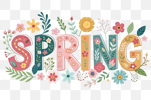 Spring Floral Colorful Text Effect Vibrant and NatureInspired Typography Design