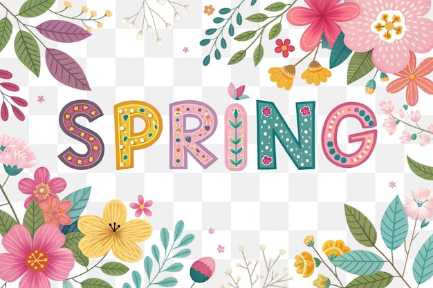 Spring Floral Colorful Text Effect Vibrant and NatureInspired Typography Design