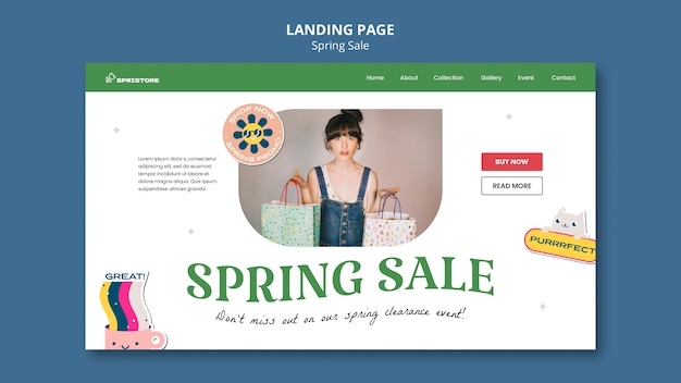 PSD spring sale landing page vorlage