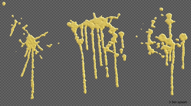 Spritzer Ananassaft isoliert 3D-Rendering