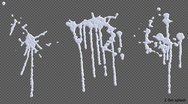 PSD spritzer milch isoliert 3d-rendering