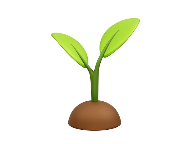 Sprout of Plant 3D Icon Illustration 3D-Rendering von einer Pflanze