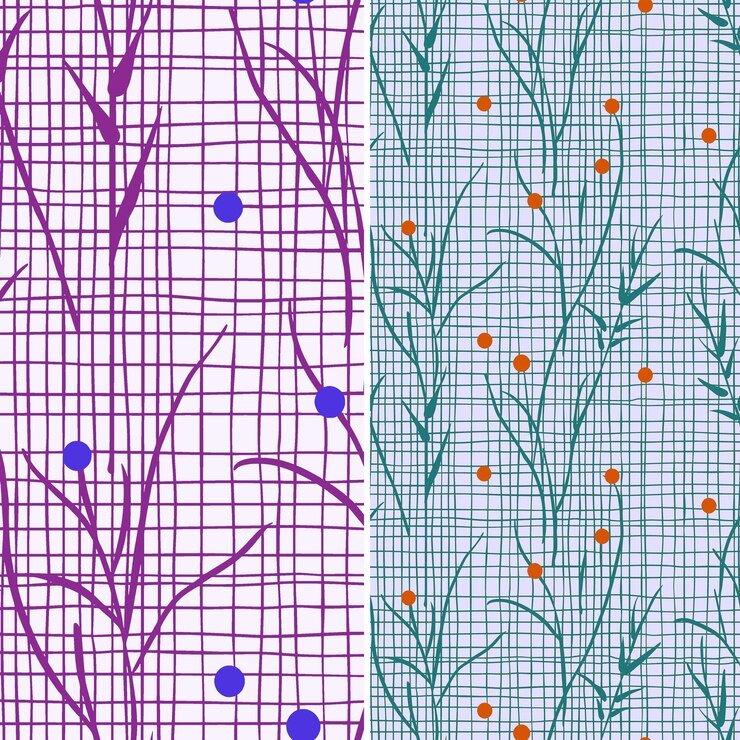 PSD sprouting grass con hojas delgadas y diseño minimalista con diseños de patrones vectoriales de ilustración