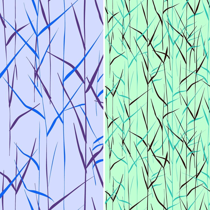 PSD sprouting grass con hojas delgadas y diseño minimalista con diseños de patrones vectoriales de ilustración