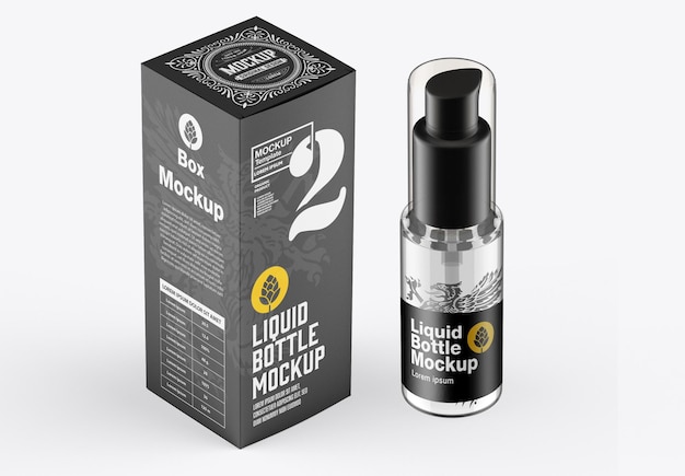 Sprühflasche mit box-mockup