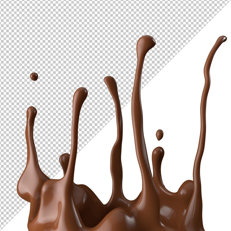 Spruzzata 3d del latte al cioccolato realistica