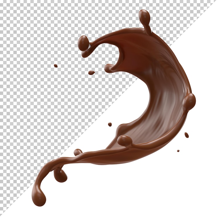 Spruzzata 3d del latte al cioccolato realistica