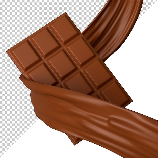 Spruzzata 3d del latte al cioccolato realistica