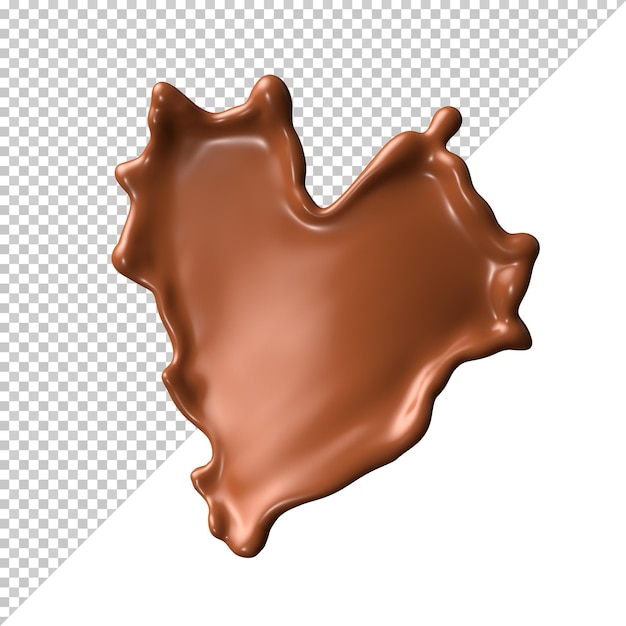 Spruzzata del cuore del latte del cioccolato 3d realistica