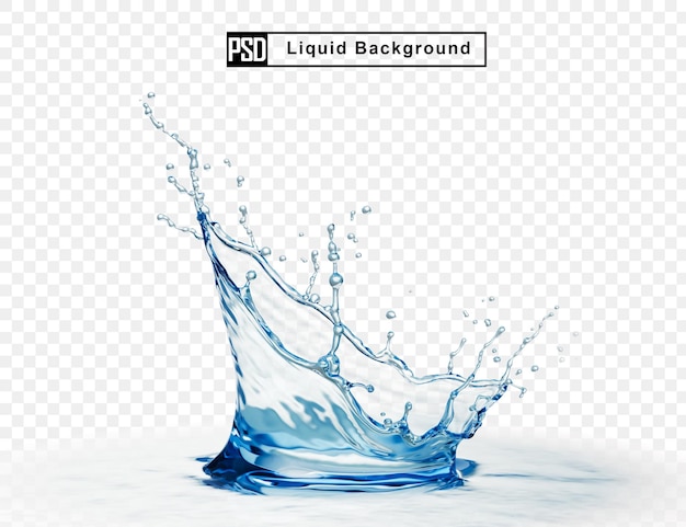 Spruzzata del liquido dell'acqua della corona isolata