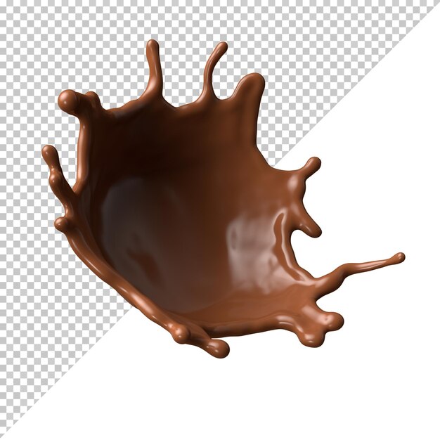 Spruzzata di latte al cioccolato 3d realistica