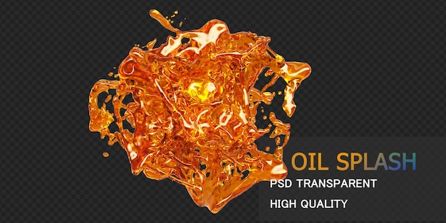 Spruzzata di olio d'oliva con design isolato di goccioline Psd Premium