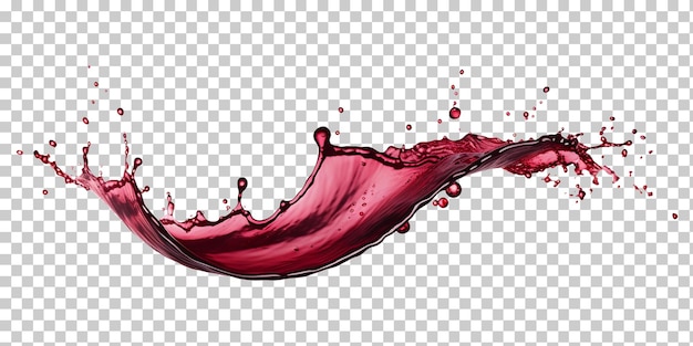 Spruzzata di vino rosso isolata su sfondo trasparente png psd