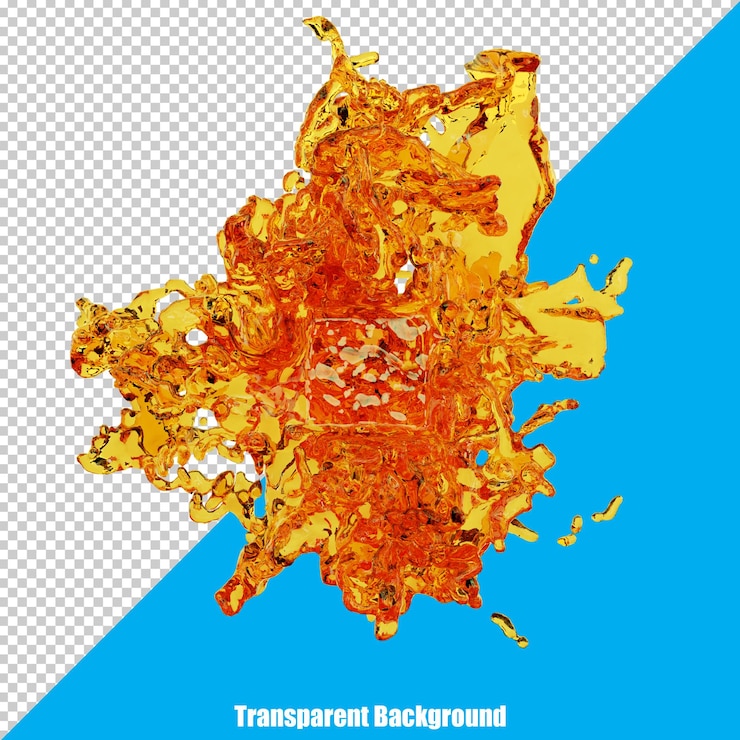 PSD spruzzi liquidi stilizzati 3d con un aspetto realistico su uno sfondo trasparente