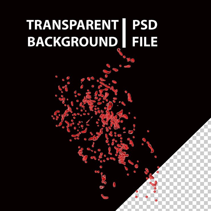PSD spruzzi rossi png