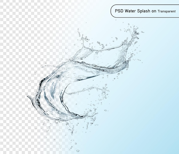 spruzzo d'acqua blu isolato su sfondo trasparente psd e png