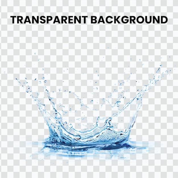 Spruzzo d'acqua sfondo trasparente