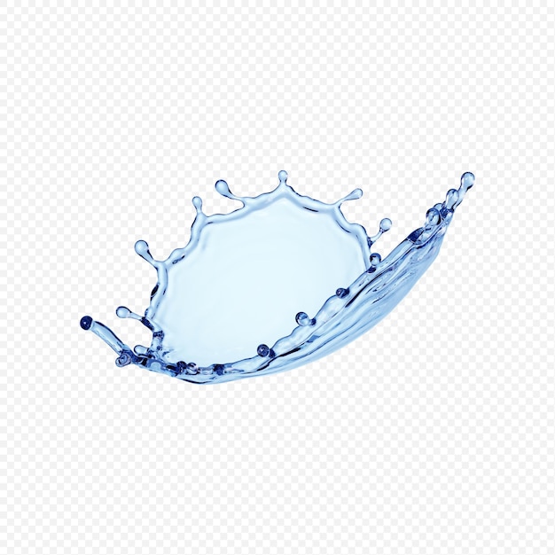 Spruzzo d'acqua trasparente isolato