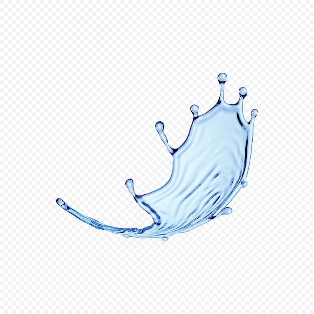 Spruzzo d'acqua trasparente isolato