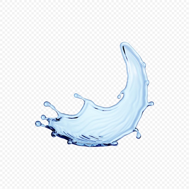 Spruzzo d'acqua trasparente isolato