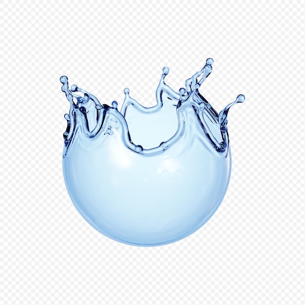 Spruzzo d'acqua trasparente isolato