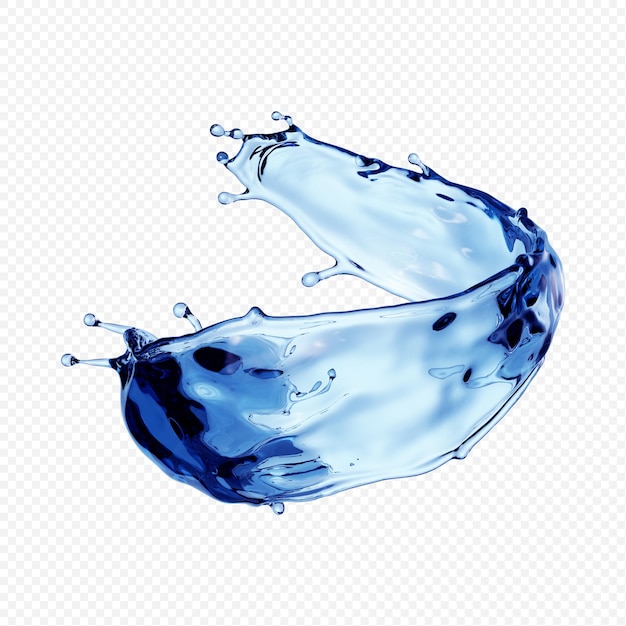 Spruzzo d'acqua trasparente isolato