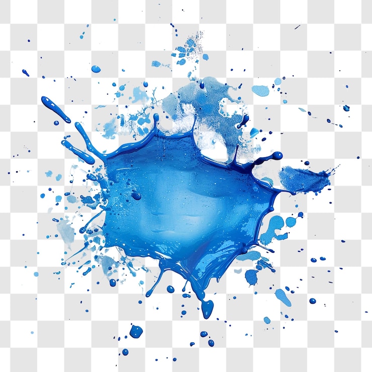 PSD spruzzo di acquerello blu su sfondo bianco