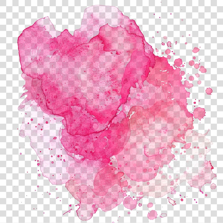 PSD spruzzo di acquerello rosa isolato su uno sfondo trasparente png