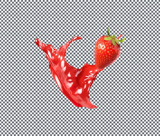 Spruzzo di fragola isolato su uno sfondo trasparente