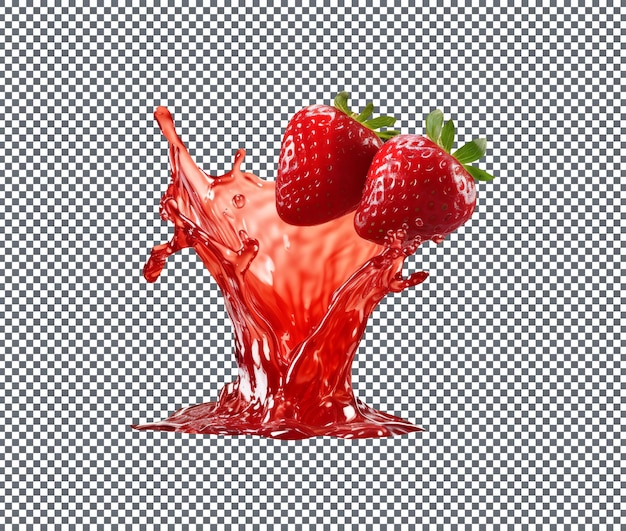 Spruzzo di fragola isolato su uno sfondo trasparente