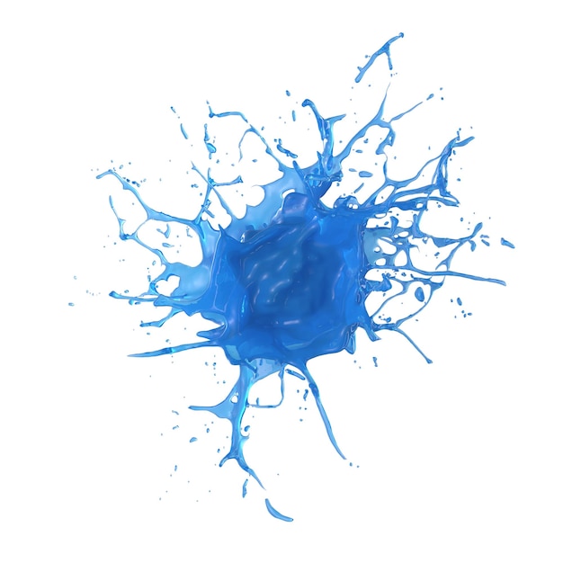 Spruzzo di liquido di colore isolato sfondo trasparente rendering 3d
