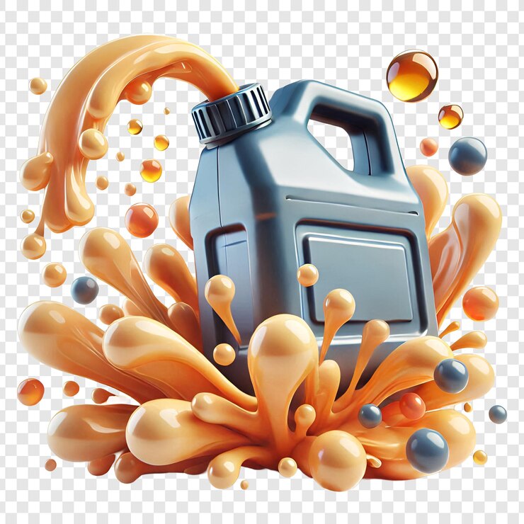 PSD spruzzo di liquido o spruzzo di olio 3d isolato su uno sfondo trasparente