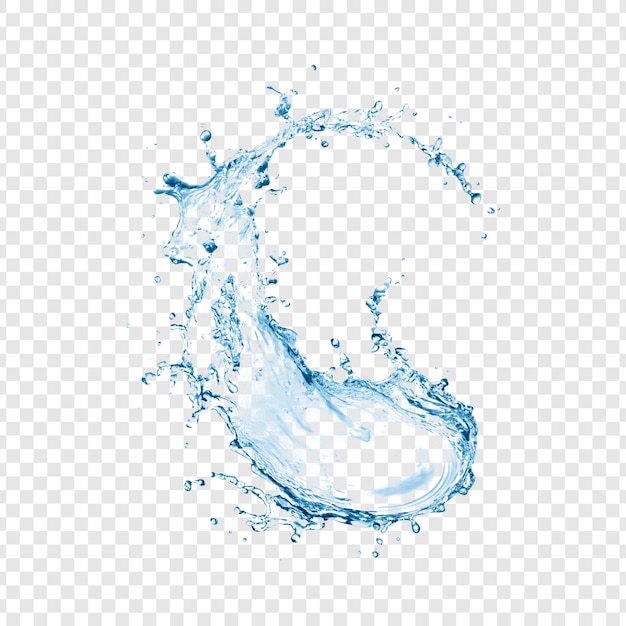 Spruzzo dinamico d'acqua con gocce