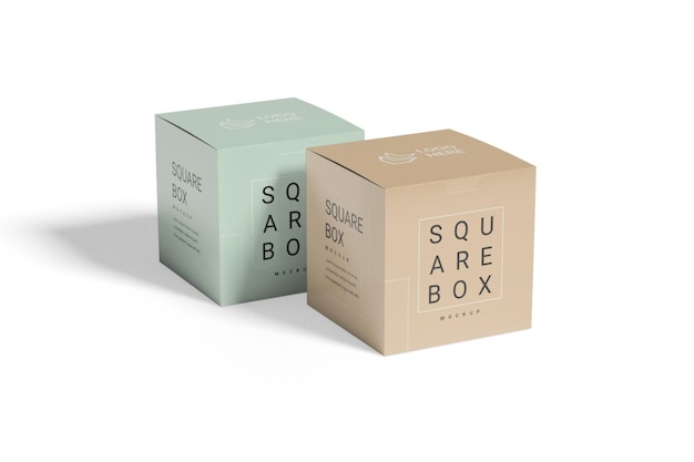 Square box mockup 3d-rendering