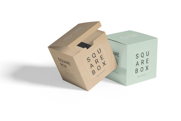 Square Box Mockup 3D-Rendering