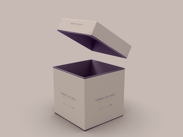 Square Box Packaging Mockup