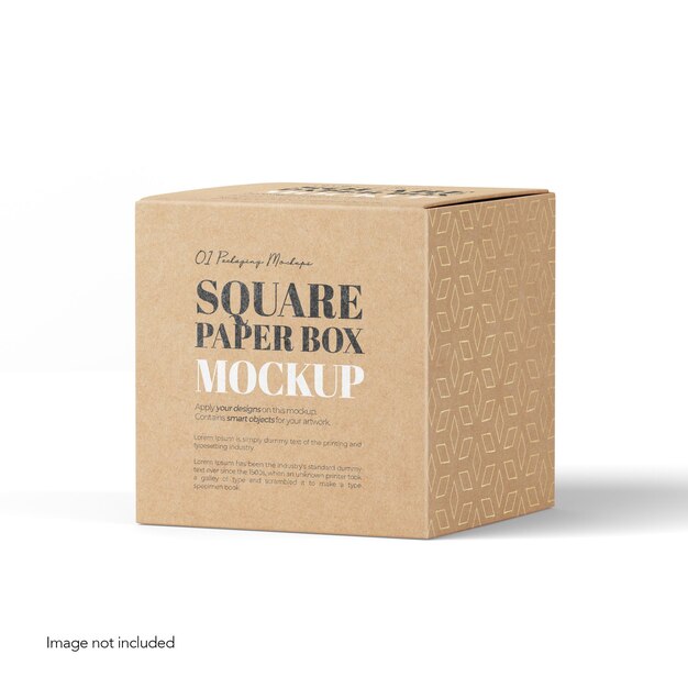 PSD square cardboard box seitenansicht psd-mockup