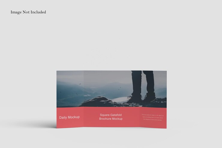 Square Gatefold Brochure Mockup Design