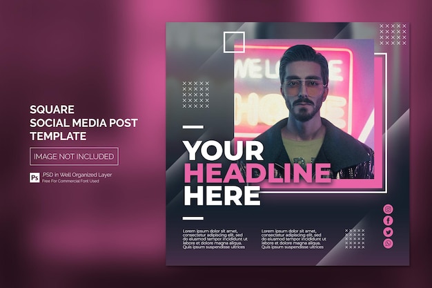 Square Social Media Instagram Post Ou Modèle De Bannière Web Avec Headline Design Concept