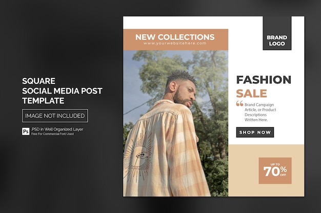 Square Social Media Instagram Post o modello di banner Web con concetto di design di titolo