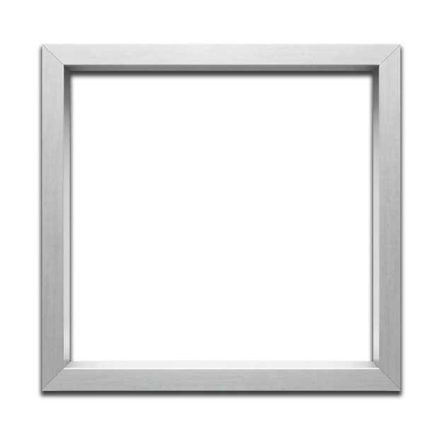 Square white picture frame isolated on white