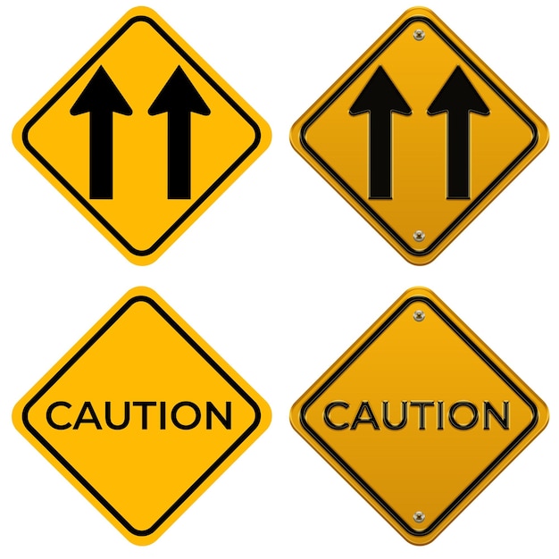 square yellow sign