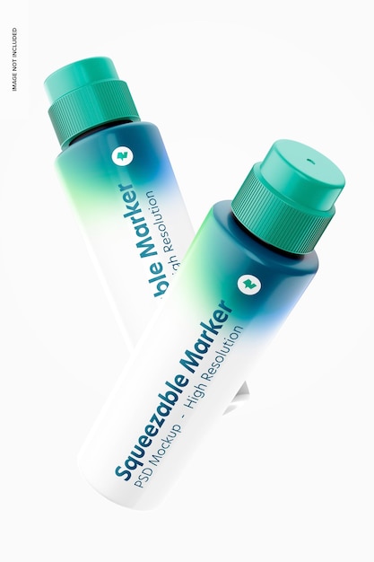 Squeezable marker mockup, schwimmend