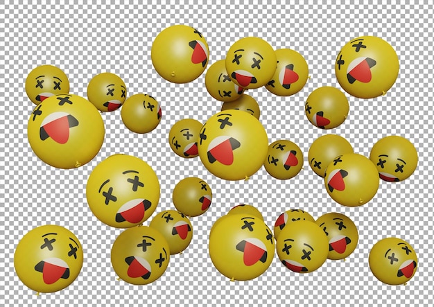 PSD squinting balloon emoticon oder emoji perfekt für soziale medien, branding, werbeförderung